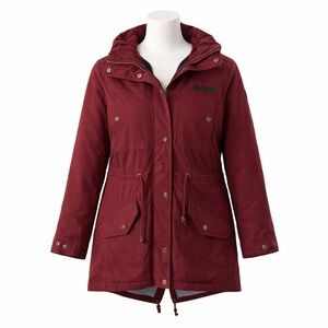 Size L Triple Five Soul Maroon Fleece Lined Winter Jacket Coat Parka